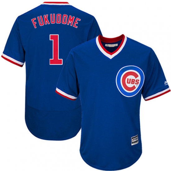 Men's Majestic Chicago Cubs #1 Kosuke Fukudome Royal Blue Flexbase Authentic Collection Cooperstown MLB Jersey - Ujersey
