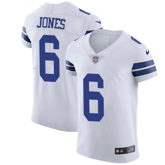Men's Nike Dallas Cowboys #6 Chris Jones Elite White NFL Jersey - Ujersey