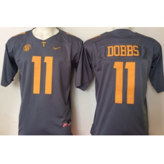 Tennessee Volunteers 11 Joshua Dobbs Gray College Football Jersey - Ujersey