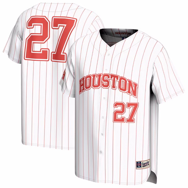Youth GameDay Greats White Houston Cougars Lightweight Collegiate Baseball Fashion Jersey - Ujersey