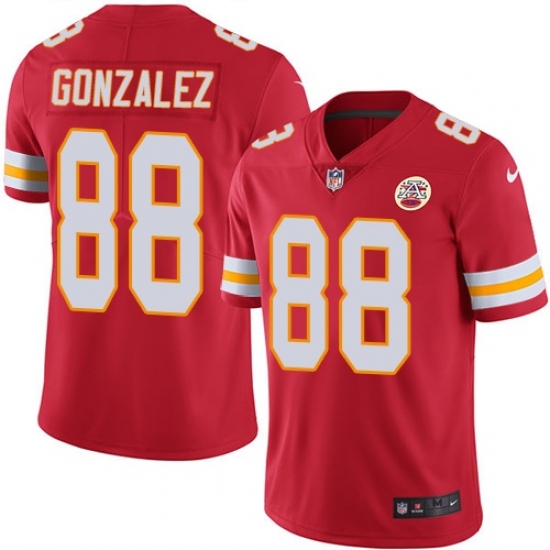 Youth Nike Kansas City Chiefs #88 Tony Gonzalez Red Team Color Vapor Untouchable Limited Player NFL Jersey - Ujersey