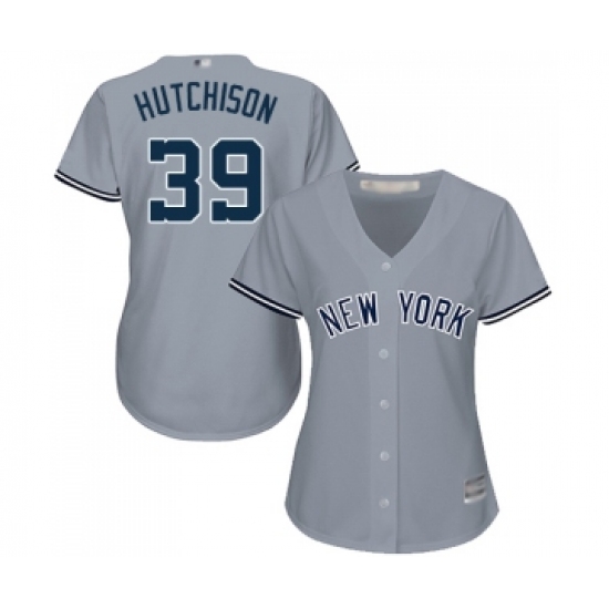 Women's New York Yankees #39 Drew Hutchison Authentic Grey Road Baseball Jersey - Ujersey