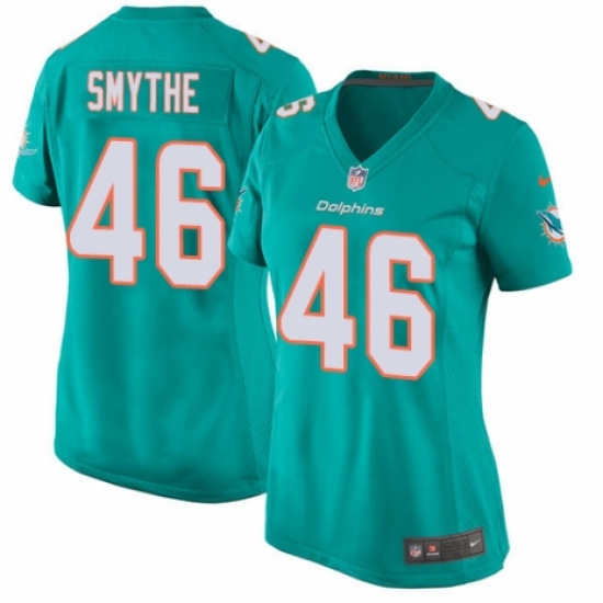 Women's Nike Miami Dolphins #46 Durham Smythe Game Aqua Green Team Color NFL Jersey - Ujersey