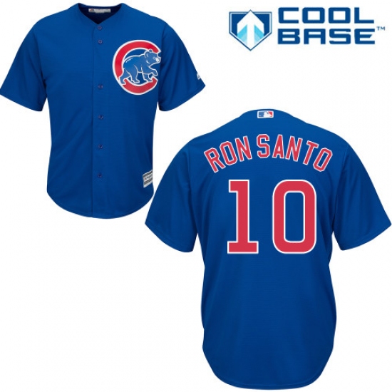 Men's Majestic Chicago Cubs #10 Ron Santo Replica Royal Blue Alternate Cool Base MLB Jersey - Ujersey
