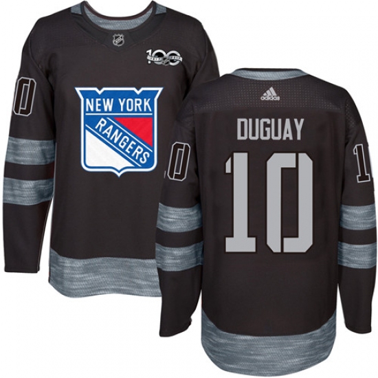 Men's Adidas New York Rangers #10 Ron Duguay Premier Black 1917-2017 100th Anniversary NHL Jersey - Ujersey