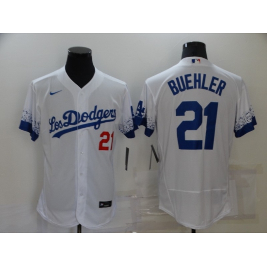 Men's Nike Los Angeles Dodgers #21 Walker Buehler White Elite City Player Jersey - Ujersey