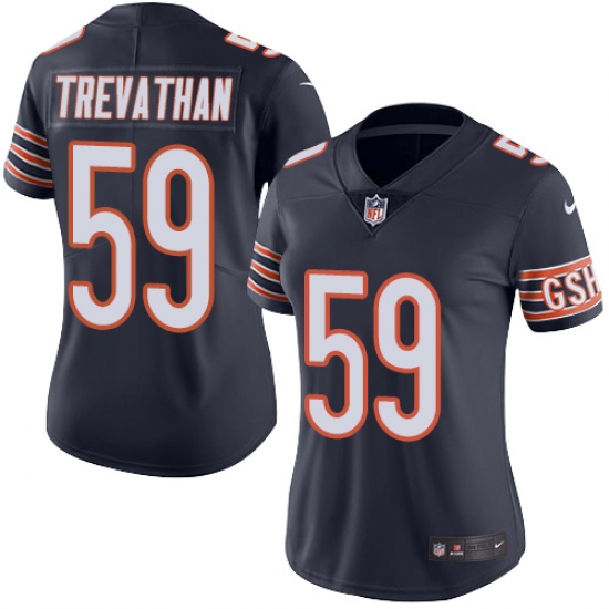 Women's Nike Chicago Bears #59 Danny Trevathan Navy Blue Team Color Vapor Untouchable Limited Player NFL Jersey - Ujersey
