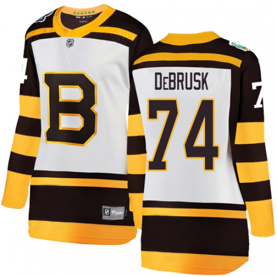 Women's Boston Bruins #74 Jake DeBrusk White 2019 Winter Classic Fanatics Branded Breakaway NHL Jersey - Ujersey
