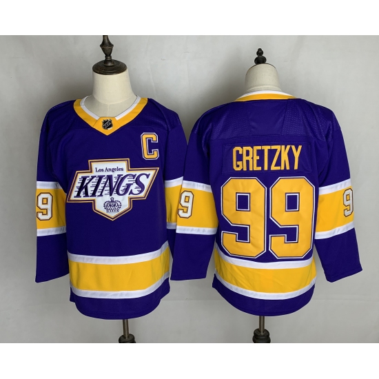 Men's Los Angeles Kings #99 Wayne Gretzky Authentic Purple Fights Cancer Practice Jersey - Ujersey
