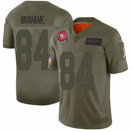 Women's San Francisco 49ers #84 Kendrick Bourne Limited Camo 2019 Salute to Service Football Jersey - Ujersey