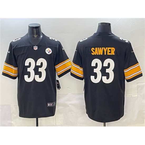 Men's Pittsburgh Steelers #33 Jack Sawyer Black 2025 Vapor Limited Football Stitched Jersey - Ujersey