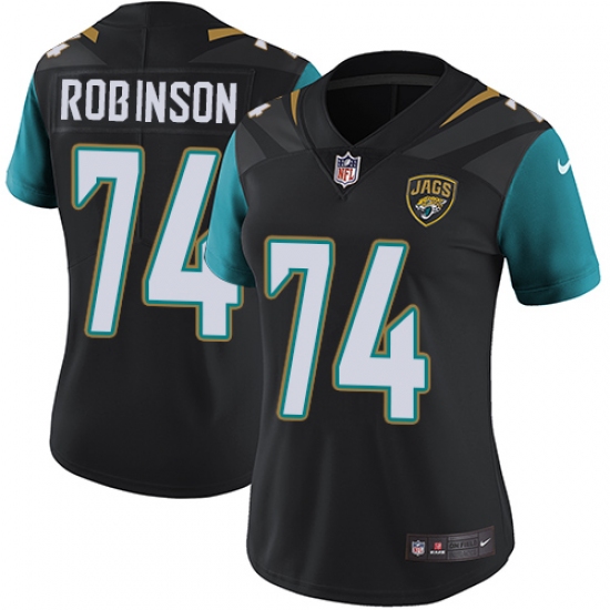 Women's Nike Jacksonville Jaguars #74 Cam Robinson Black Alternate Vapor Untouchable Elite Player NFL Jersey - Ujersey
