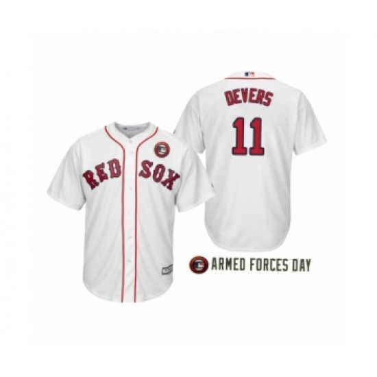 Youth 2019 Armed Forces Day Rafael Devers #11 Boston Red Sox White Jersey - Ujersey