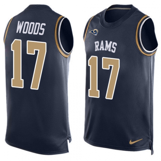 Men's Nike Los Angeles Rams #17 Robert Woods Limited Navy Blue Player Name & Number Tank Top NFL Jersey - Ujersey