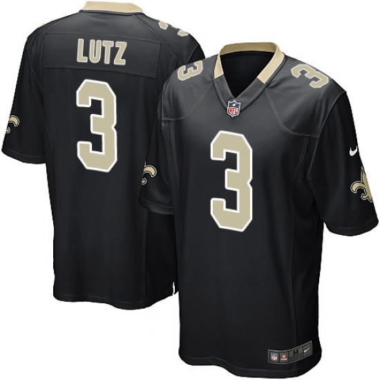 Men's Nike New Orleans Saints #3 Will Lutz Game Black Team Color NFL Jersey - Ujersey