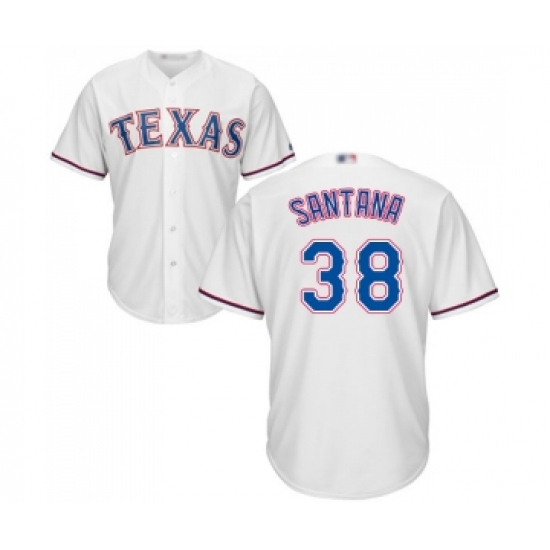 Men's Texas Rangers #38 Danny Santana Replica White Home Cool Base Baseball Jersey - Ujersey