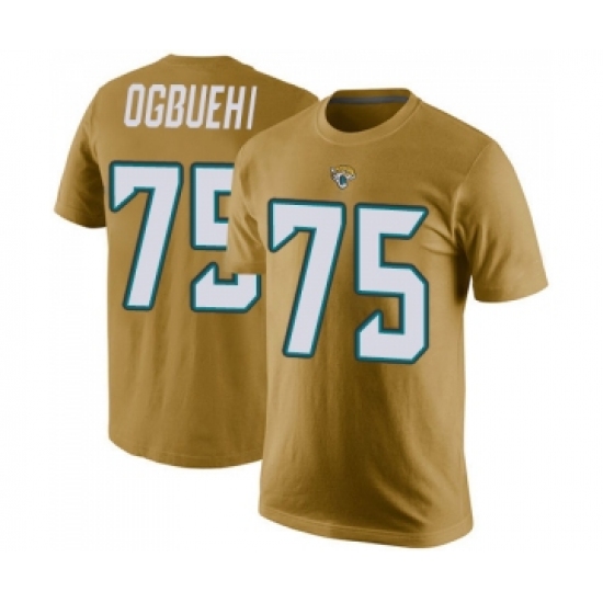 Football Men's Jacksonville Jaguars #75 Cedric Ogbuehi Gold Rush Pride Name & Number T-Shirt - Ujersey