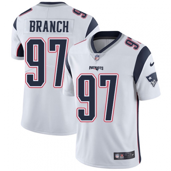 Men's Nike New England Patriots #97 Alan Branch White Vapor Untouchable Limited Player NFL Jersey - Ujersey