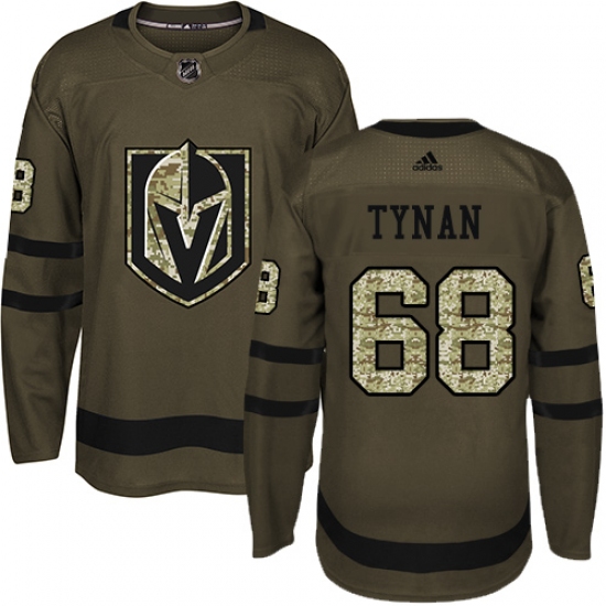 Youth Adidas Vegas Golden Knights #68 T.J. Tynan Authentic Green Salute to Service NHL Jersey - Ujersey