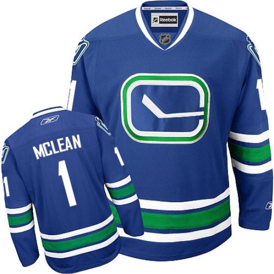 Men's Reebok Vancouver Canucks #1 Kirk Mclean Premier Royal Blue Third NHL Jersey - Ujersey