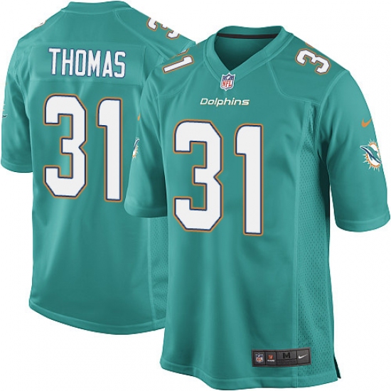 Men's Nike Miami Dolphins #31 Michael Thomas Game Aqua Green Team Color NFL Jersey - Ujersey