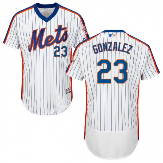 Men's Majestic New York Mets #23 Adrian Gonzalez White Alternate Flex Base Authentic Collection MLB Jersey - Ujersey