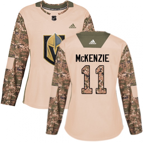 Women's Adidas Vegas Golden Knights #11 Curtis McKenzie Authentic Camo Veterans Day Practice NHL Jersey - Ujersey