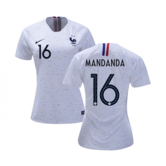 Women's France #16 Mandanda Away Soccer Country Jersey