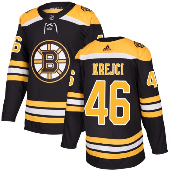 Men's Adidas Boston Bruins #46 David Krejci Premier Black Home NHL Jersey - Ujersey