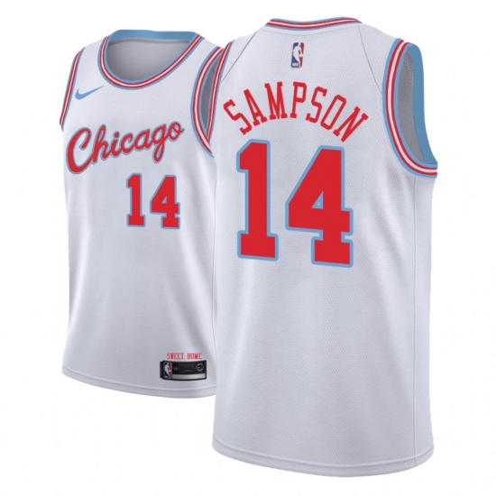 Men NBA 2018-19 Chicago Bulls #14 JaKarr Sampson City Edition White Jersey