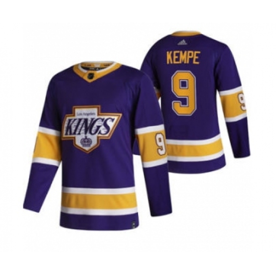Men's Los Angeles Kings #9 Adrian Kempe Black 2020-21 Reverse Retro Alternate Hockey Jersey - Ujersey
