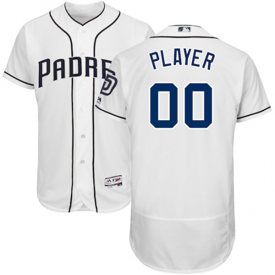 Men's San Diego Padres Majestic White Home Flex Base Authentic Collection Custom Jersey