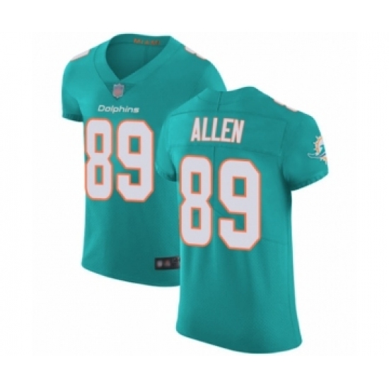 Men's Miami Dolphins #89 Dwayne Allen Aqua Green Team Color Vapor Untouchable Elite Player Football Jersey - Ujersey