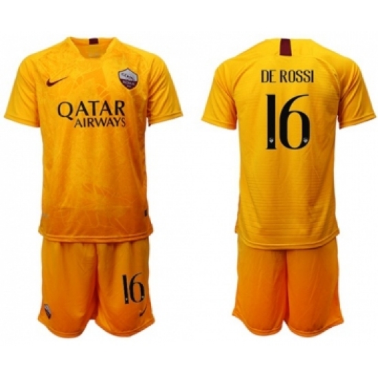 Roma #16 De Rossi Third Soccer Club Jersey