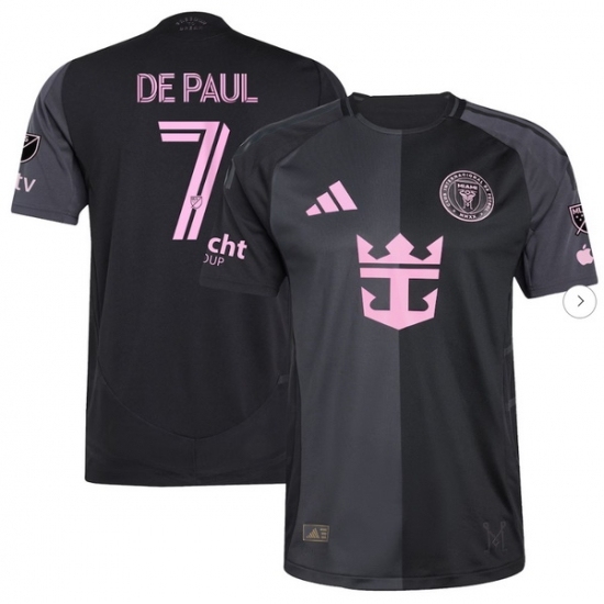 Men's Inter Miami CF Rodrigo De Paul adidas Black 2025 The Fortitude Kit Authentic Player Jersey - Ujersey
