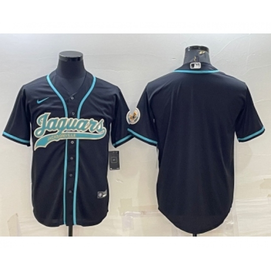 Men's Jacksonville Jaguars Blank Black With Patch Cool Base Stitched Baseball Jersey - Ujersey