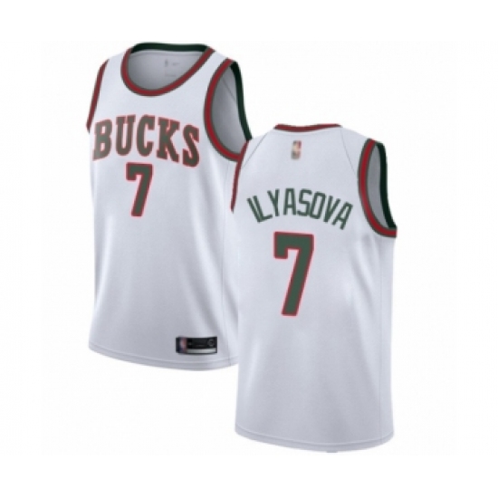 Youth Milwaukee Bucks #7 Ersan Ilyasova Authentic White Fashion Hardwood Classics Basketball Jersey - Ujersey