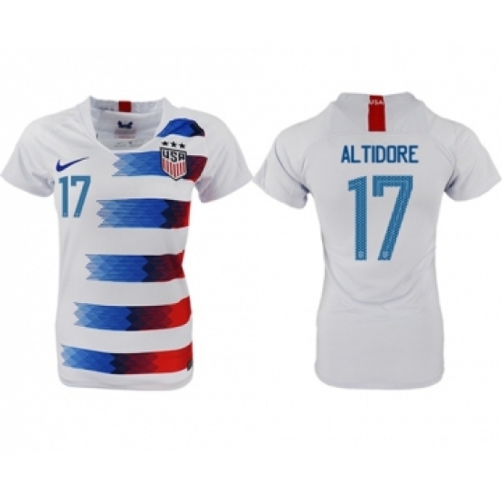 Women's USA #17 Altidore Home Soccer Country Jersey