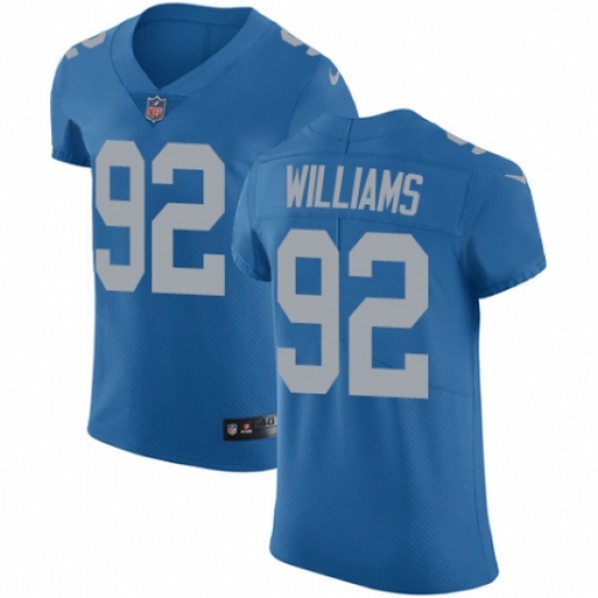 Men's Nike Detroit Lions #92 Sylvester Williams Blue Alternate Vapor Untouchable Elite Player NFL Jersey - Ujersey