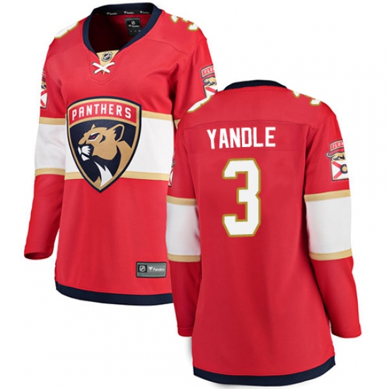 Women's Florida Panthers #3 Keith Yandle Fanatics Branded Red Home Breakaway NHL Jersey - Ujersey