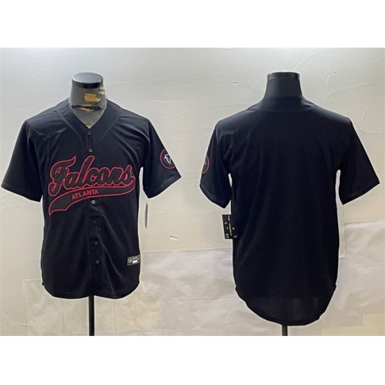 Men's Atlanta Falcons Blank Black With Cool Base Stitched Baseball Jersey - Ujersey