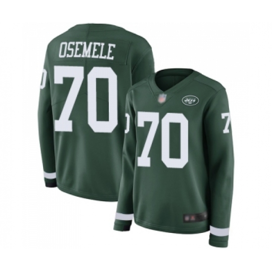 Women's New York Jets #70 Kelechi Osemele Limited Green Therma Long Sleeve Football Jersey - Ujersey