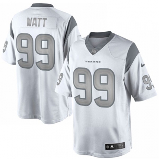Men's Nike Houston Texans #99 J.J. Watt Limited White Platinum NFL Jersey - Ujersey