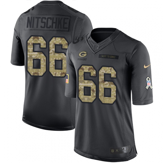 Youth Nike Green Bay Packers #66 Ray Nitschke Limited Black 2016 Salute to Service NFL Jersey - Ujersey