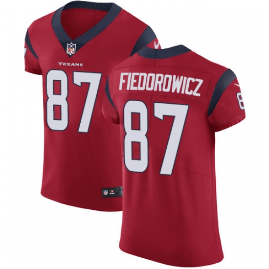 Men's Nike Houston Texans #87 C.J. Fiedorowicz Red Alternate Vapor Untouchable Elite Player NFL Jersey - Ujersey