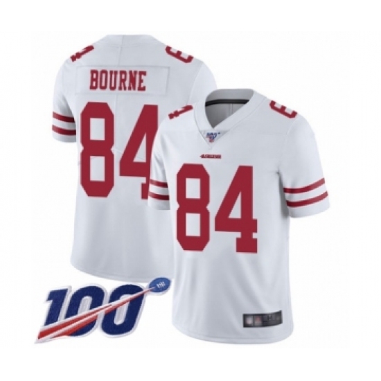 Men's San Francisco 49ers #84 Kendrick Bourne White Vapor Untouchable Limited Player 100th Season Football Jersey - Ujersey