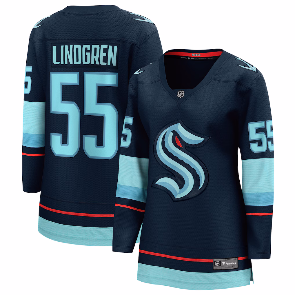 Women's Seattle Kraken Ryan Lindgren Fanatics Deep Sea Blue Home Breakaway Jersey - ujerseystore
