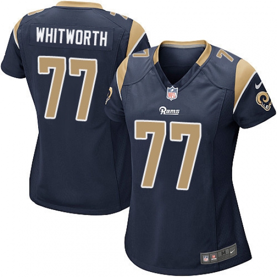 Women's Nike Los Angeles Rams #77 Andrew Whitworth Game Navy Blue Team Color NFL Jersey - Ujersey