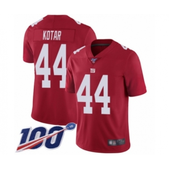 Men's New York Giants #44 Doug Kotar Red Limited Red Inverted Legend 100th Season Football Jersey - Ujersey