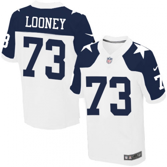 Men's Nike Dallas Cowboys #73 Joe Looney Elite White Throwback Alternate NFL Jersey - Ujersey